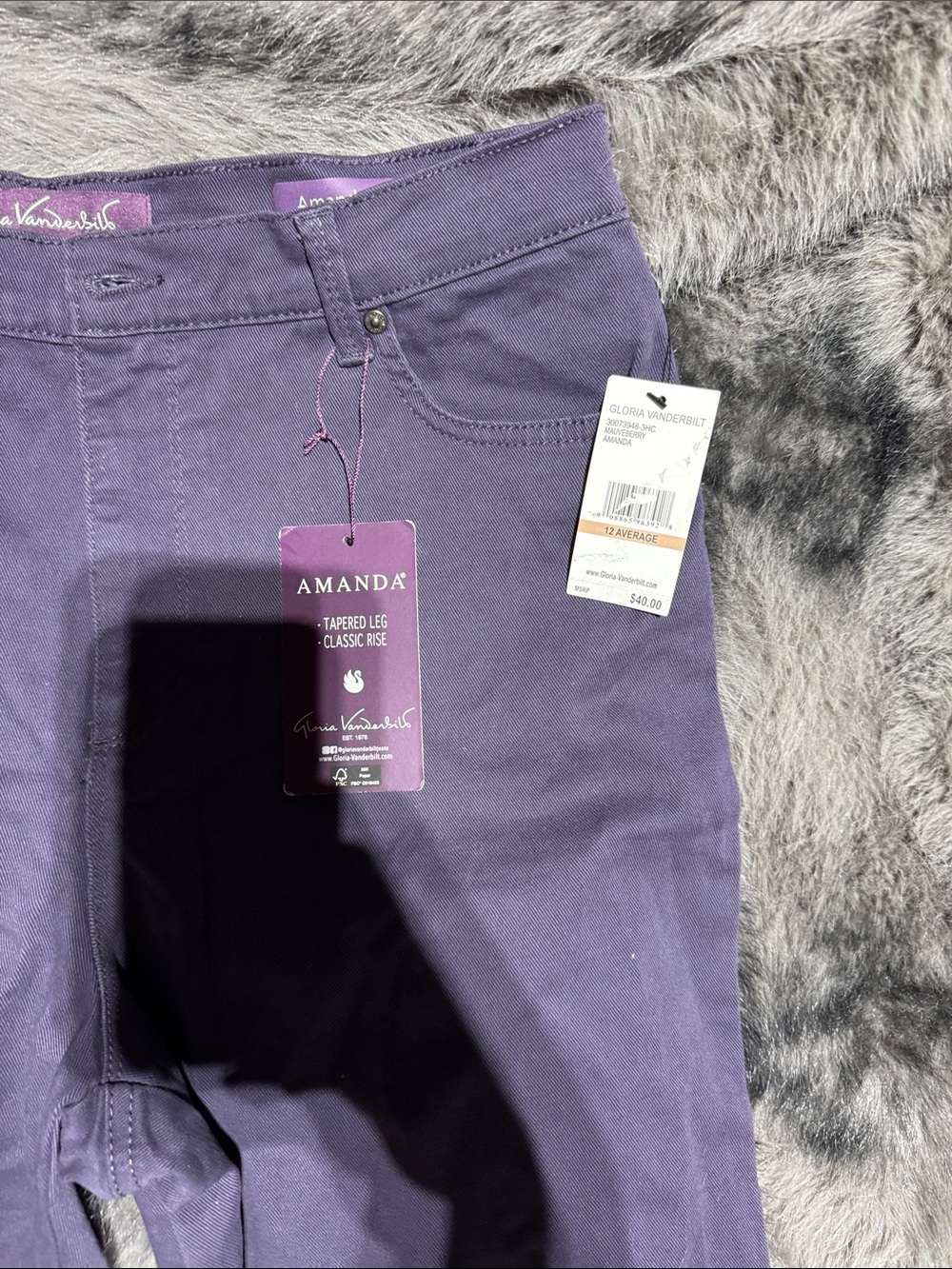 Gloria Vanderbilt Amanda Straight Leg Jeans in Purple - Picture 2 of 2